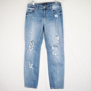 Judy Blue Jeans Womens 7/28 JB82193MD Boyfriend Fit Stretch Distressed Denim